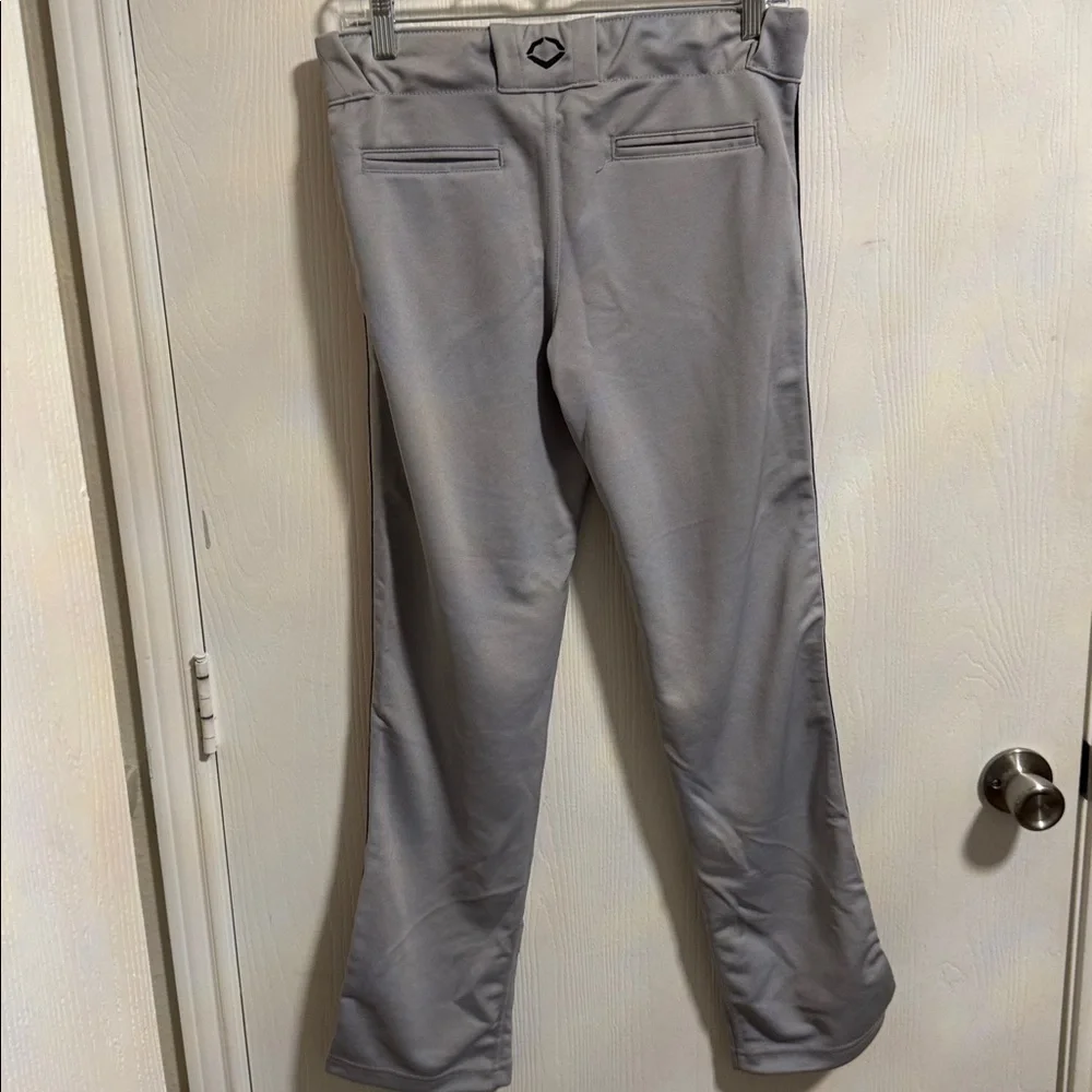 NWT Evoshield Boys Youth‎ Large Gray Baseball Pants Full Length Red Black Piping